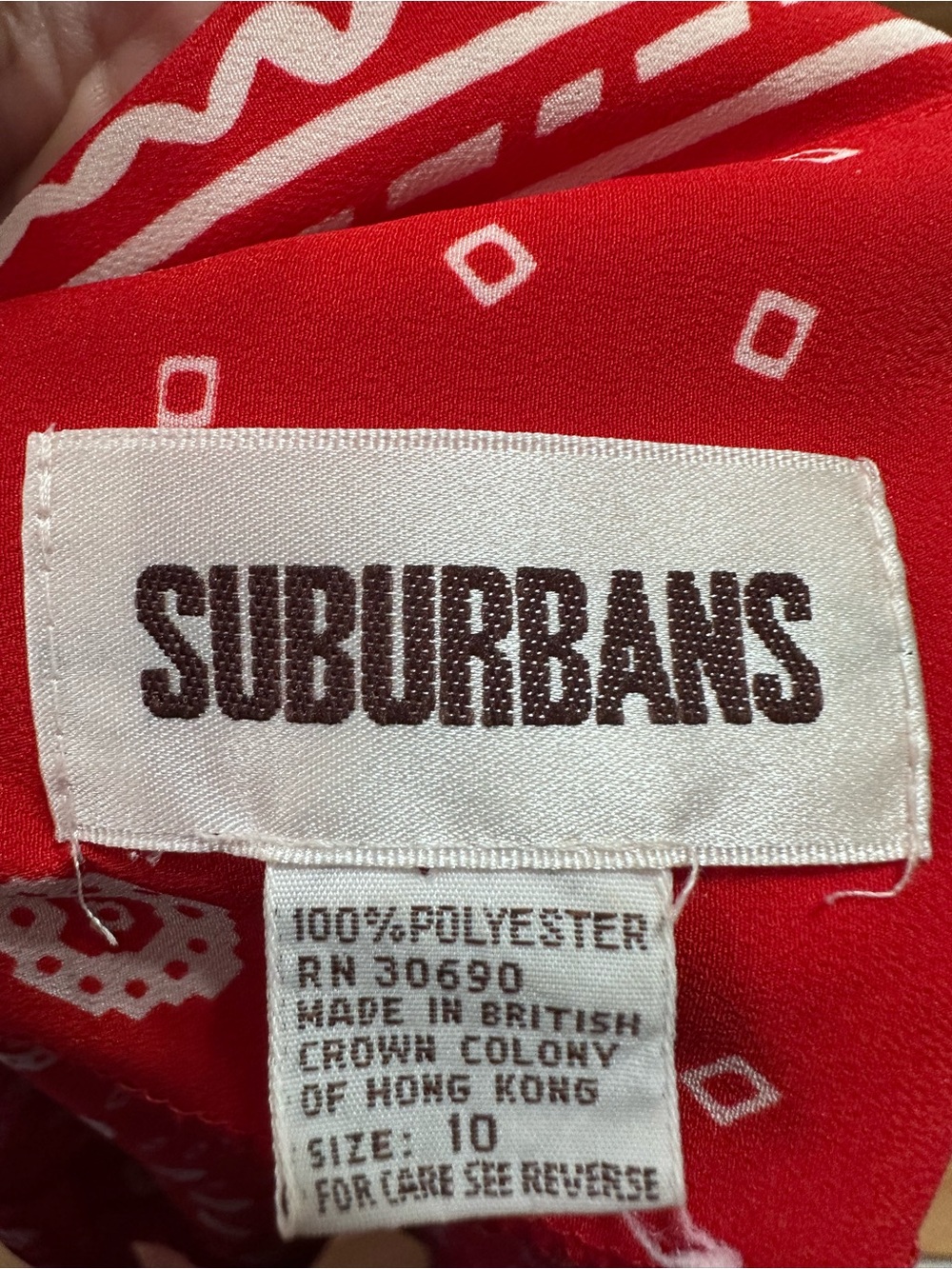 Vintage Country Suburbans 2 Piece Pant Set Red Bandana Print Wide Leg 10 ILGWU - Picture 11 of 13
